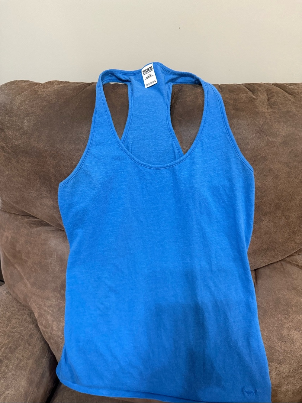 PINK Victoria's Secret Bright Blue Racerback Tank